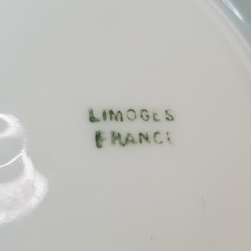 Vintage Limoges France Berry Bowl Trinket Dish Floral Gold Scalloped Trim - Thumbnail 3
