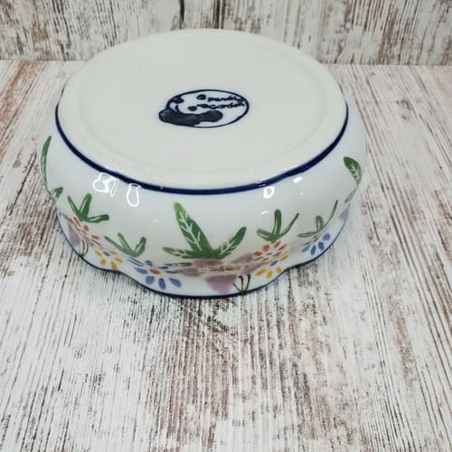 Panda Garden Earthenware Stoneware Pottery Planter Bowl Floral Flowers Pattern - Thumbnail 3