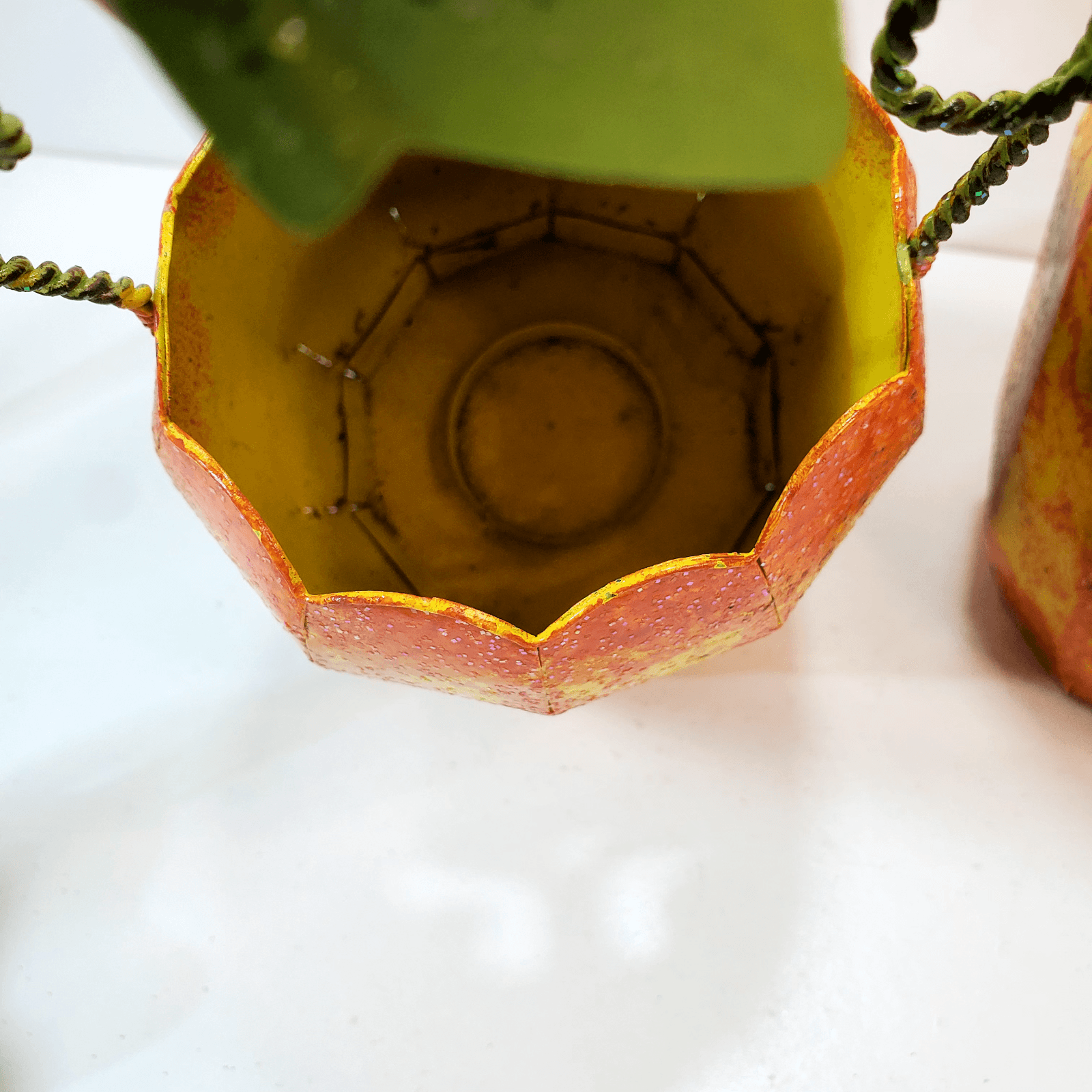 2 Metal Jack O' Lantern Pumpkin Tea Light Candle Holders Luminary Face Handle - Thumbnail 4