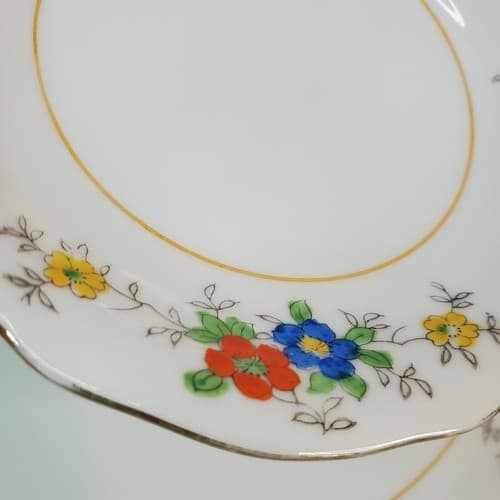 Vtg Two Tier Coronation China Japan Floral Pastry Dish Dessert Serving Tray 10" - Thumbnail 3