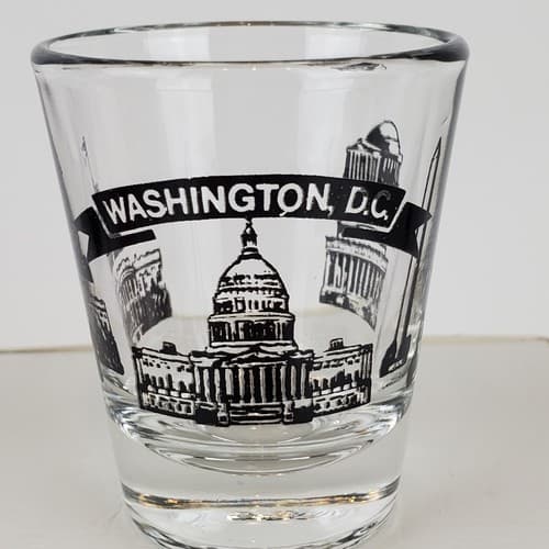 Vintage Washing D.C. Souvenir Shot Glass Travel Capitol State White House USA