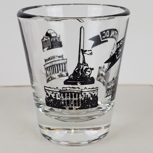 Vintage Washing D.C. Souvenir Shot Glass Travel Capitol State White House USA - Thumbnail 4