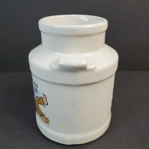 Vitage McCoy Pottery Small Milk Jug Canister Vase USA 330 Boy Girl Graphic - Thumbnail 2