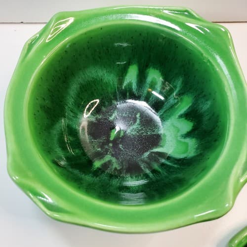 Vintage California Original Pottery Green Glazed 1033 1032 USA Lidded Bowl - Thumbnail 7