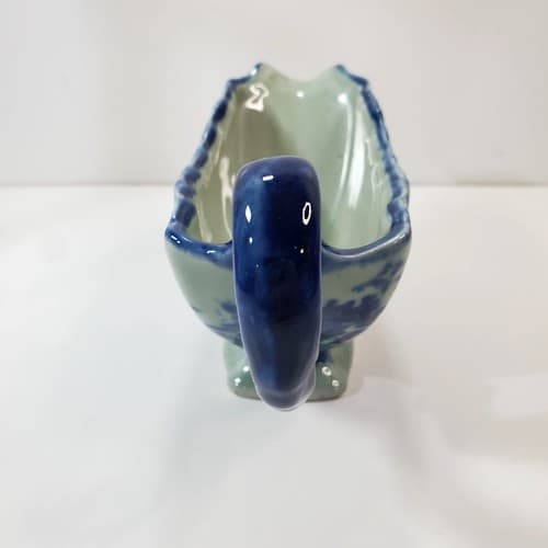 Vintage Victoria Ironstone Gravy Sauce Boat Flo Blue White - Thumbnail 3