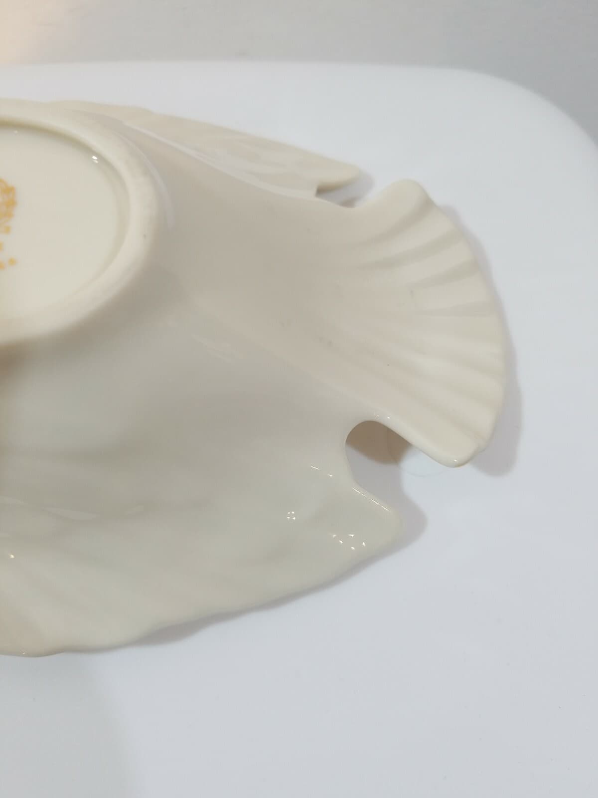 Vintage Lenox Dove Bird Candy Trinket Nut Dish Bowl Ivory Cream Gold Leaf Trim - Thumbnail 8