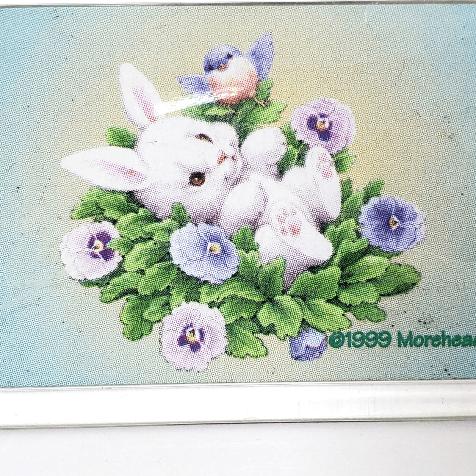 2 Vtg Refrigerator Magnets 1999 Morehead Inc Bunny Mouse Flowers Easter Spring - Thumbnail 2