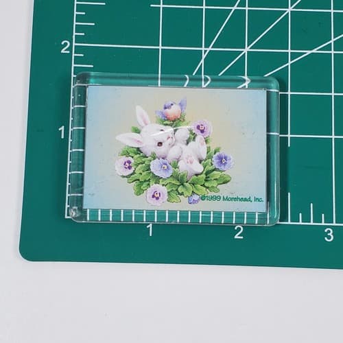 2 Vtg Refrigerator Magnets 1999 Morehead Inc Bunny Mouse Flowers Easter Spring - Thumbnail 6