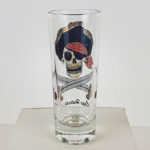 Vintage Cape Hatteras Souvenir Tall Shot Glass Pirate Swords Travel Giftcorp - Thumbnail 4