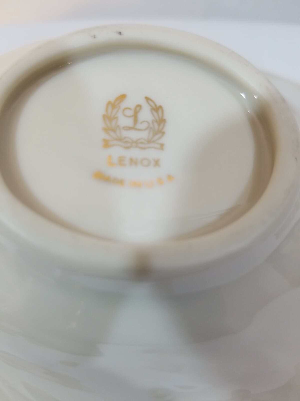 Vintage Lenox Dove Bird Candy Trinket Nut Dish Bowl Ivory Cream Gold Leaf Trim - Thumbnail 5
