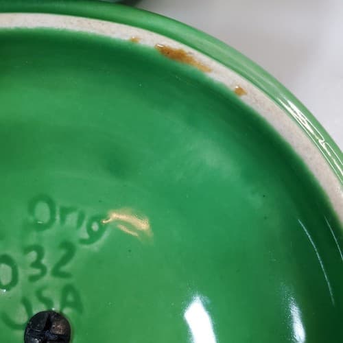 Vintage California Original Pottery Green Glazed 1033 1032 USA Lidded Bowl - Thumbnail 6