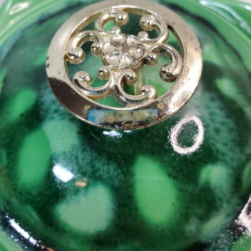 Vintage California Original Pottery Green Glazed 1033 1032 USA Lidded Bowl - Thumbnail 2