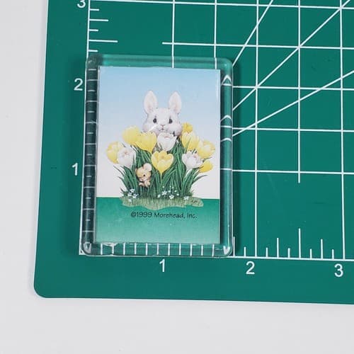 2 Vtg Refrigerator Magnets 1999 Morehead Inc Bunny Mouse Flowers Easter Spring - Thumbnail 7