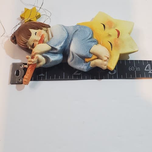 Vtg Anri Juan Ferrandiz Italy Girl Playing Flute on The Sun Christmas Ornament - Thumbnail 7