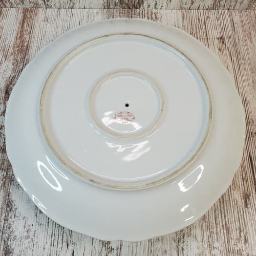 Vtg Two Tier Coronation China Japan Floral Pastry Dish Dessert Serving Tray 10" - Thumbnail 4