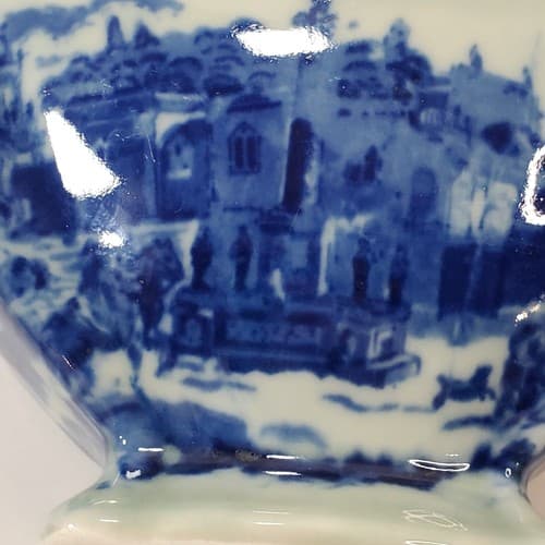 Vintage Victoria Ironstone Gravy Sauce Boat Flo Blue White - Thumbnail 9