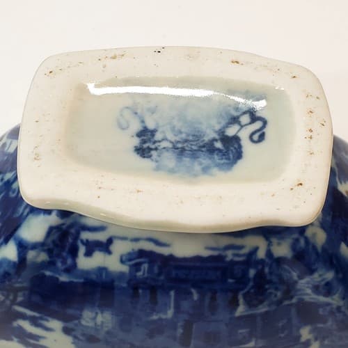 Vintage Victoria Ironstone Gravy Sauce Boat Flo Blue White - Thumbnail 10