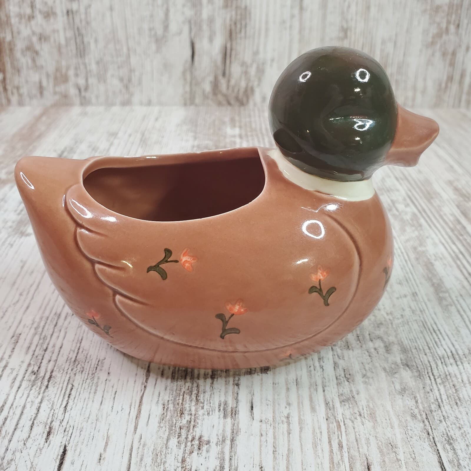Vintage OTAGIRI Japan Ceramic Mallard Duck Hand Painted Creamer - Thumbnail 3
