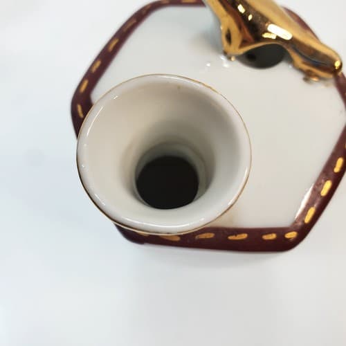 Vtg Japanese Porcelain Whistling Sake Decanter Village Water Wheel Motif Japan - Thumbnail 7