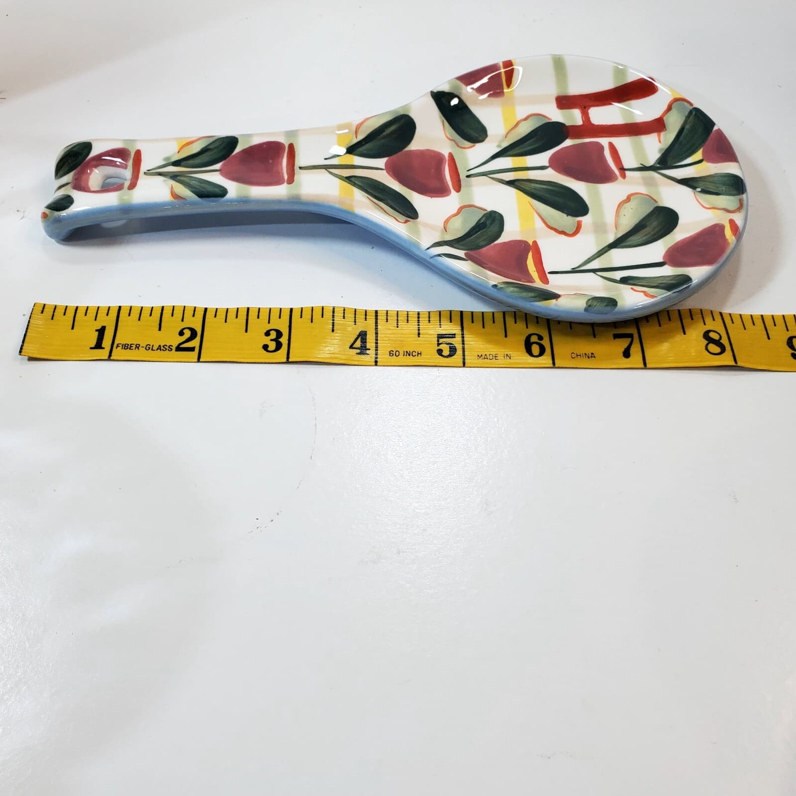 ANTHROPOLOGIE Tivoli Monogram Ceramic Spoon Rest Letter H Floral Garden - Thumbnail 8