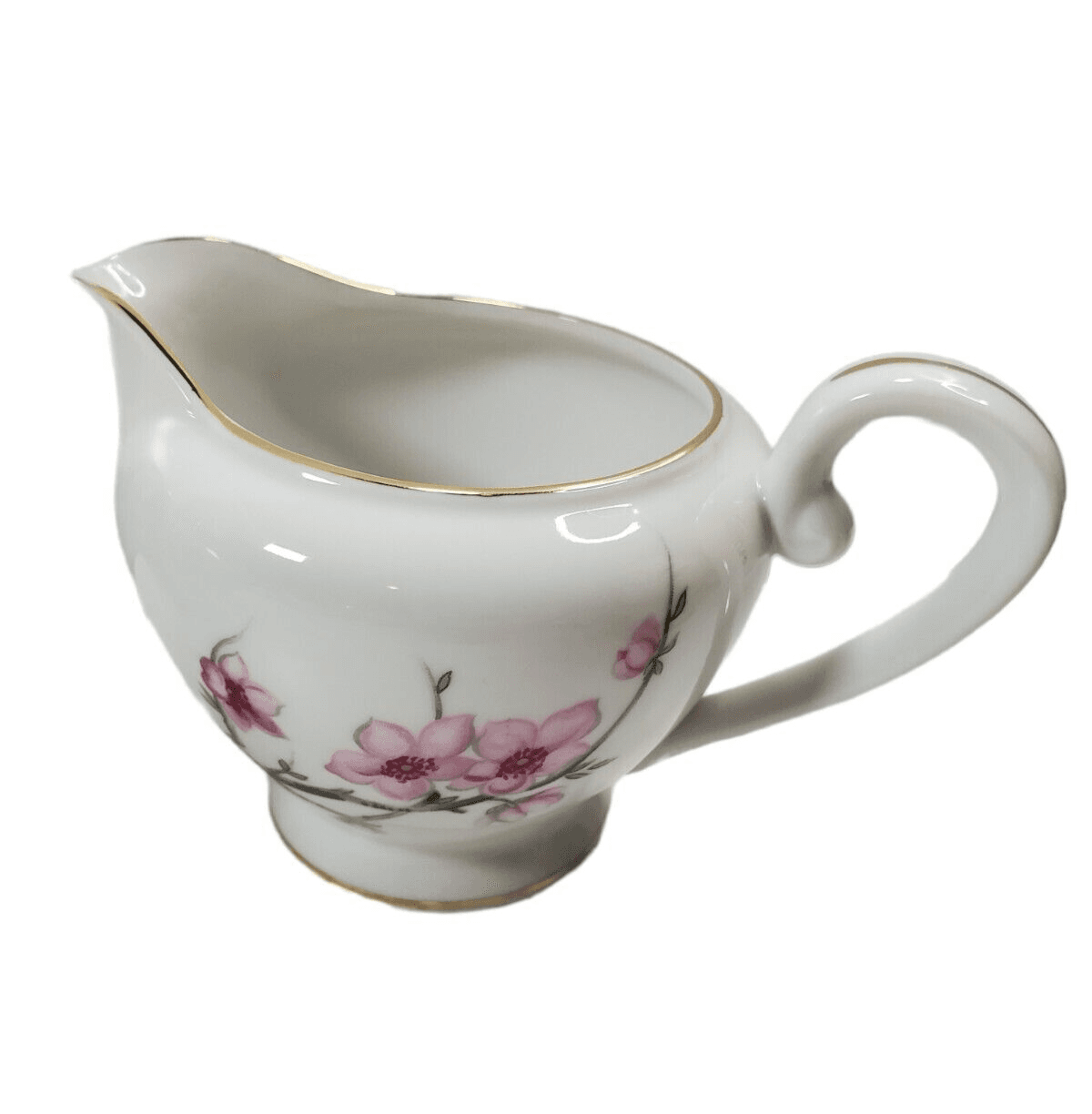 Vintage Diamond China CHERRY BLOSSOM made In Japan Creamer & Lidded Sugar Bowl - Thumbnail 3