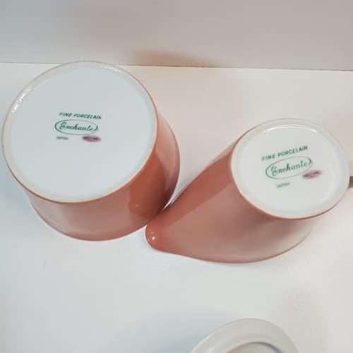 Vintage Enchante Fine China Camelot Rose Porcelain Creamer & Sugar Set Japan - Thumbnail 6