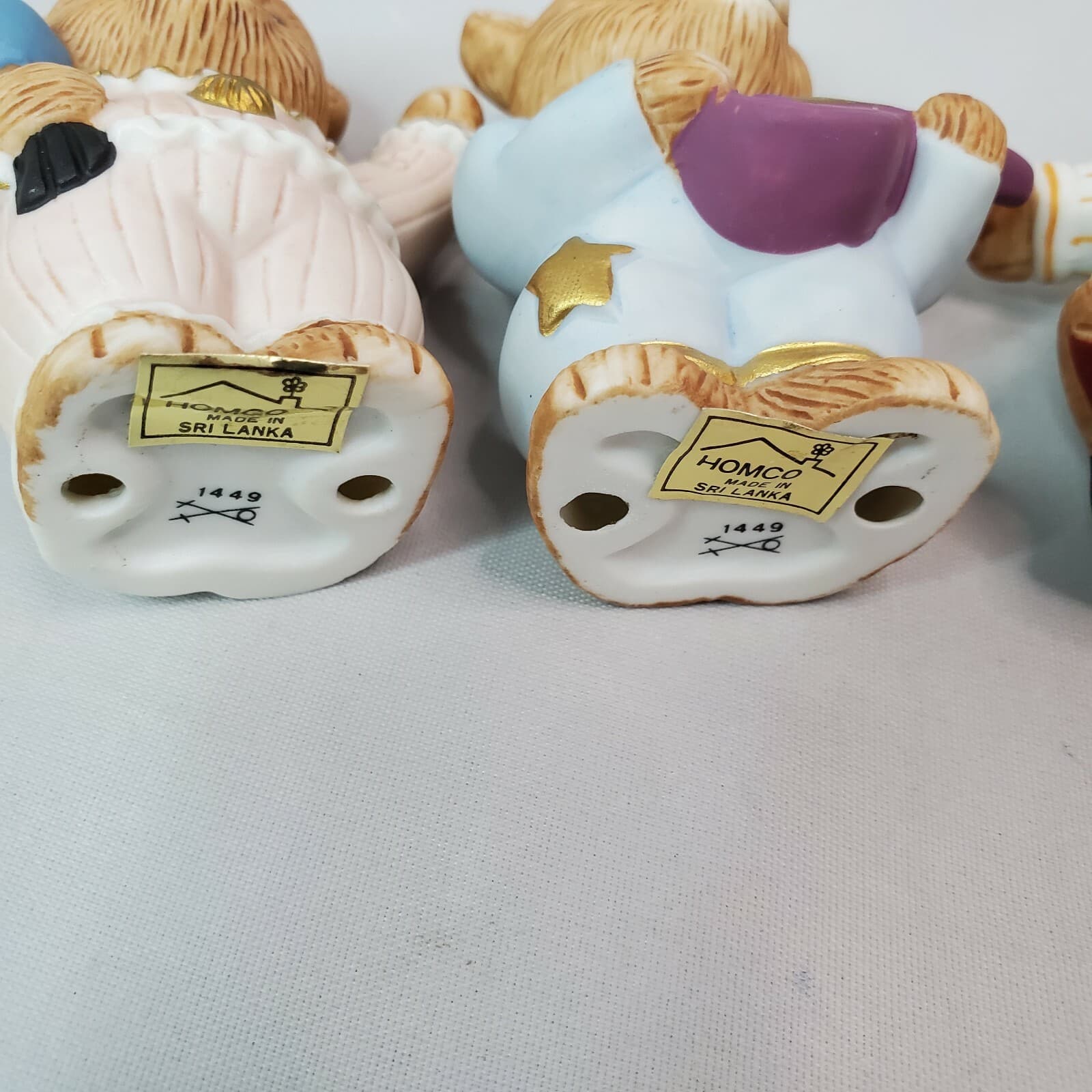 Vintage HOMCO Performing Clown Circus Bears Porcelain Figurines #1449 Set of 4 - Thumbnail 10