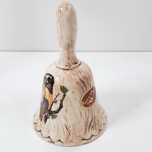 Vintage Ceramic Owl Bird Treasure Craft USA Bell Collectibles Wildlife Birds - Thumbnail 7