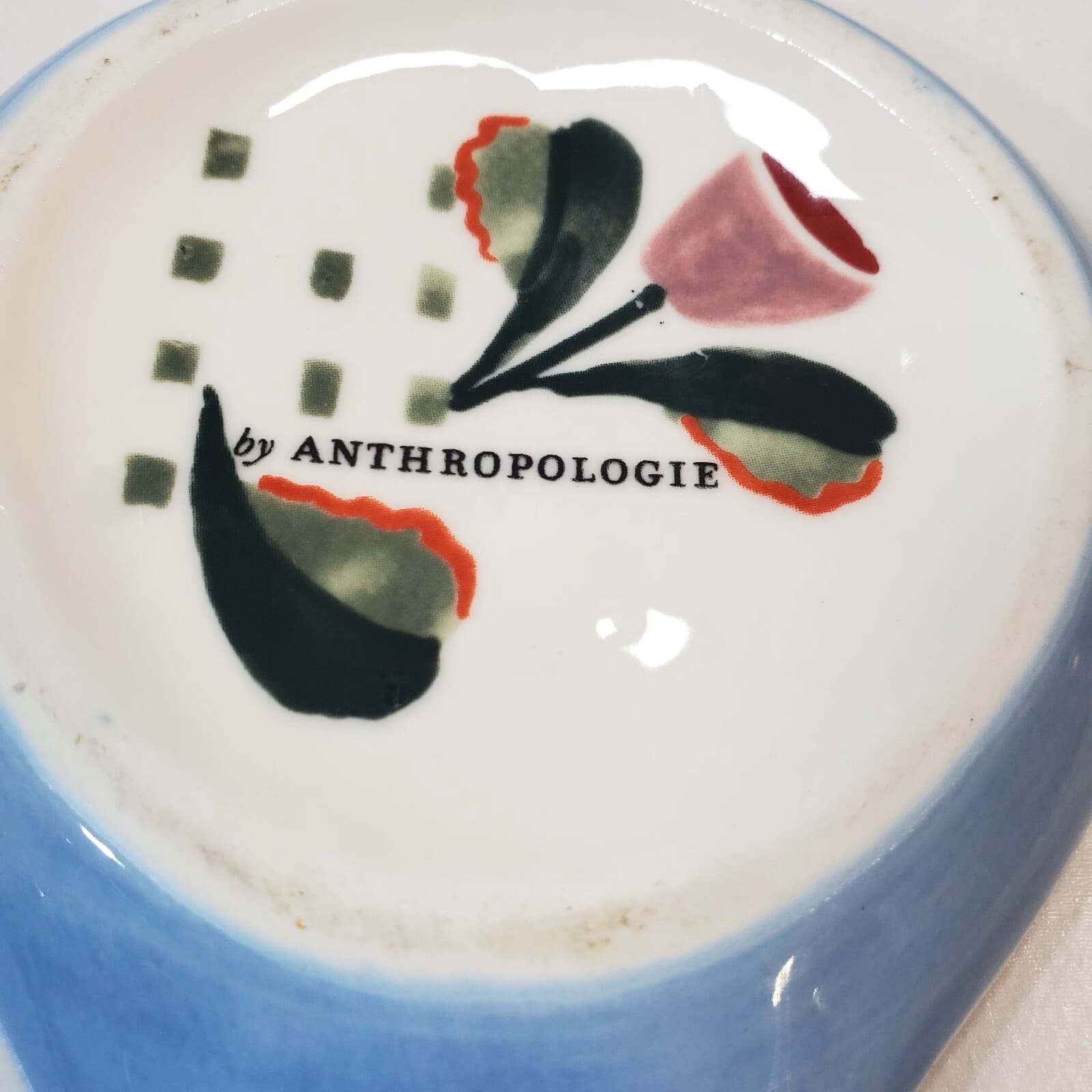 ANTHROPOLOGIE Tivoli Monogram Ceramic Spoon Rest Letter H Floral Garden - Thumbnail 7