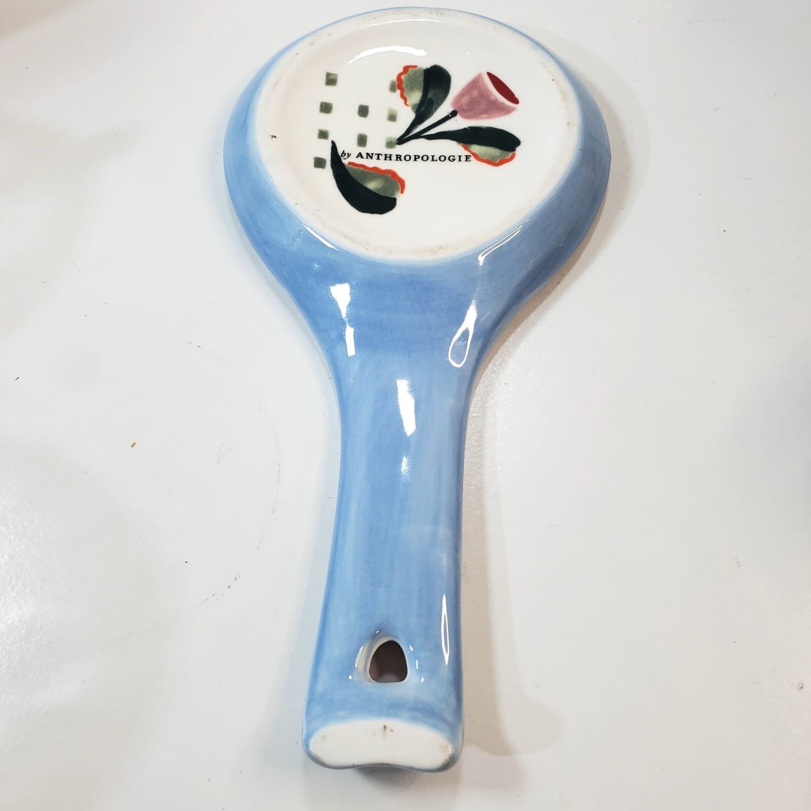 ANTHROPOLOGIE Tivoli Monogram Ceramic Spoon Rest Letter H Floral Garden - Thumbnail 6