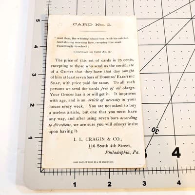 1880's Dobbin's Electric Soap Numbered Set Victorian Trade Cards (Card No. 2) - Thumbnail 8