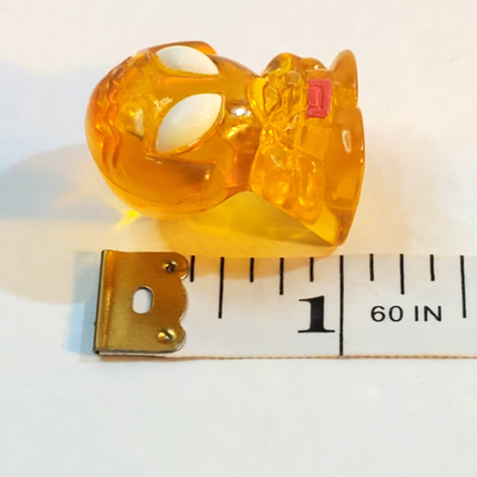 Vintage Go Go Crazy Bones Translucent Golden Yellow Alien Collectible Red Buckle - Thumbnail 4