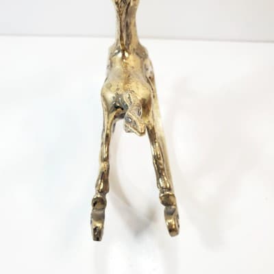 Vintage Brass Rocking Horse Figurine Equestrian Nursery Whimsical Heavy Patina - Thumbnail 4