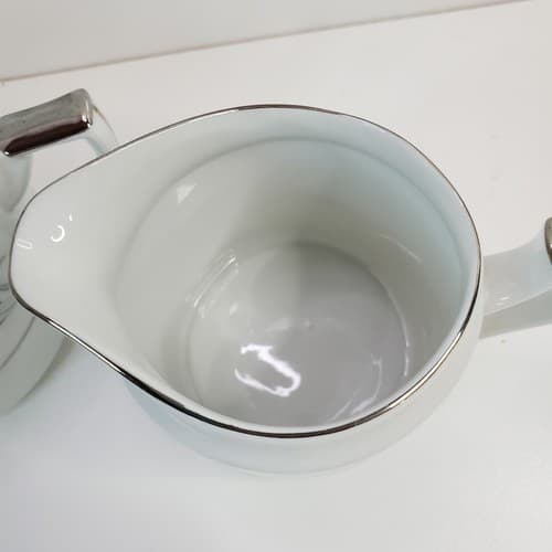 Vintage Amcrest Japan Fine China Fleur Pattern Sugar Bowl w/Lid & Creamer 1401-5 - Thumbnail 4