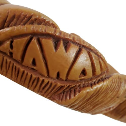 Vintage Coco Joe Hawaii Hapa-Wood Monstera Souvenir Divided Server Dish Nut Bowl - Thumbnail 5