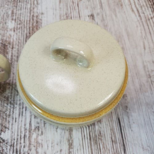 Vtg Hearthside Garden Festival Japanese Stoneware Creamer Sugar Bowl w/ Lid Set - Thumbnail 9