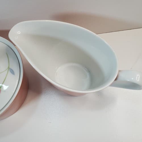 Vintage Enchante Fine China Camelot Rose Porcelain Creamer & Sugar Set Japan - Thumbnail 3
