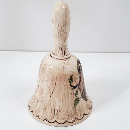 Vintage Ceramic Owl Bird Treasure Craft USA Bell Collectibles Wildlife Birds - Thumbnail 3