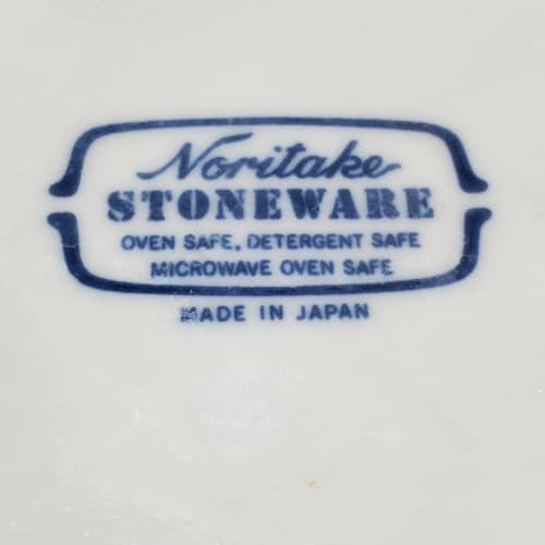 Vintage Noritake Stoneware Japan Blue White Primastone Malaga Lidded Sugar Bowl - Thumbnail 6