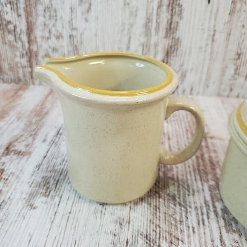 Vtg Hearthside Garden Festival Japanese Stoneware Creamer Sugar Bowl w/ Lid Set - Thumbnail 8