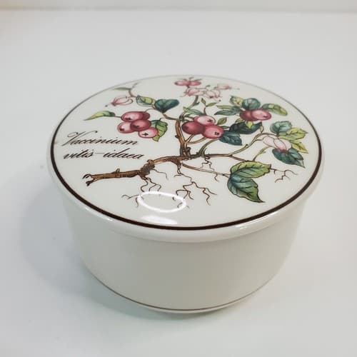Villeroy & Boch Botanica Lingonberry Plant Floral Trinket Box w Lid Luxembourg - Thumbnail 2