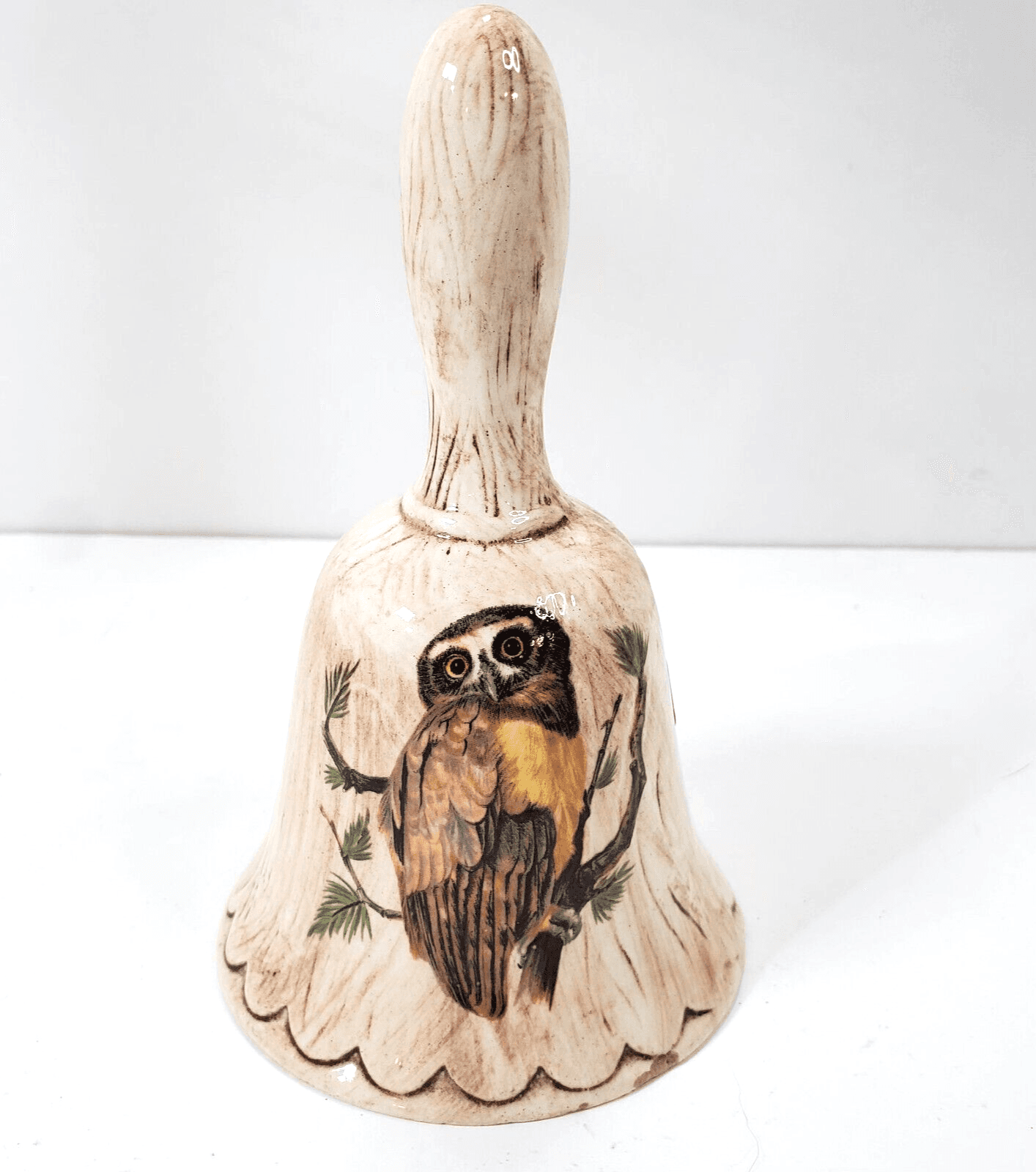 Vintage Ceramic Owl Bird Treasure Craft USA Bell Collectibles Wildlife Birds