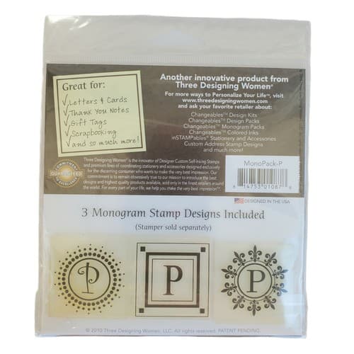 Changeables Monogram Stamp Designs Set of 3 - Letter P Crafting Scrapbooking - Thumbnail 2