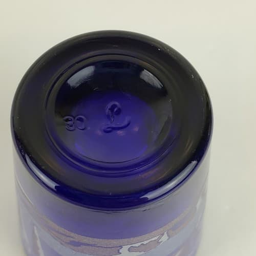 Vintage Blue Glass Perry's Cave Ohio Souvenir Shot Glass Natural Landmark Libbey - Thumbnail 6