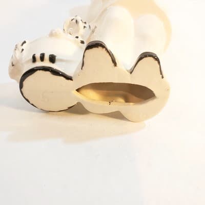 Vtg 1980 Byron Mold Pierrot Clown w/ Dog Black White Art Deco Ceramic Figurine - Thumbnail 7