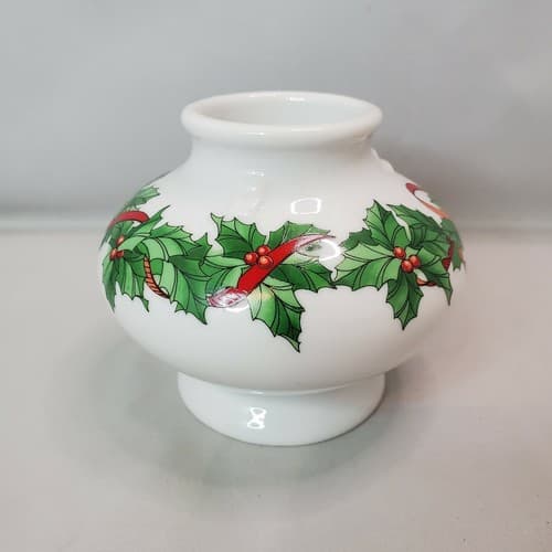 Vintage Wicks N Sticks Japan Berries 'N' Bows Votive Candle Holder Christmas