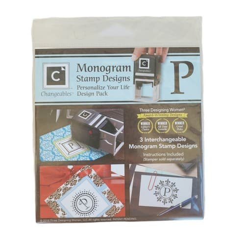 Changeables Monogram Stamp Designs Set of 3 - Letter P Crafting Scrapbooking
