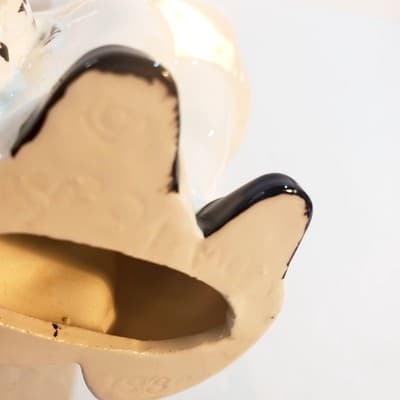 Vtg 1980 Byron Mold Pierrot Clown w/ Dog Black White Art Deco Ceramic Figurine - Thumbnail 8