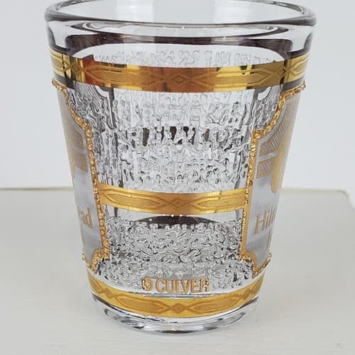 Vintage Culver Hilton Head Island Souvenir Textured Shot Glass Gold Detail - Thumbnail 4