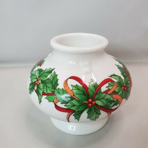 Vintage Wicks N Sticks Japan Berries 'N' Bows Votive Candle Holder Christmas - Thumbnail 3